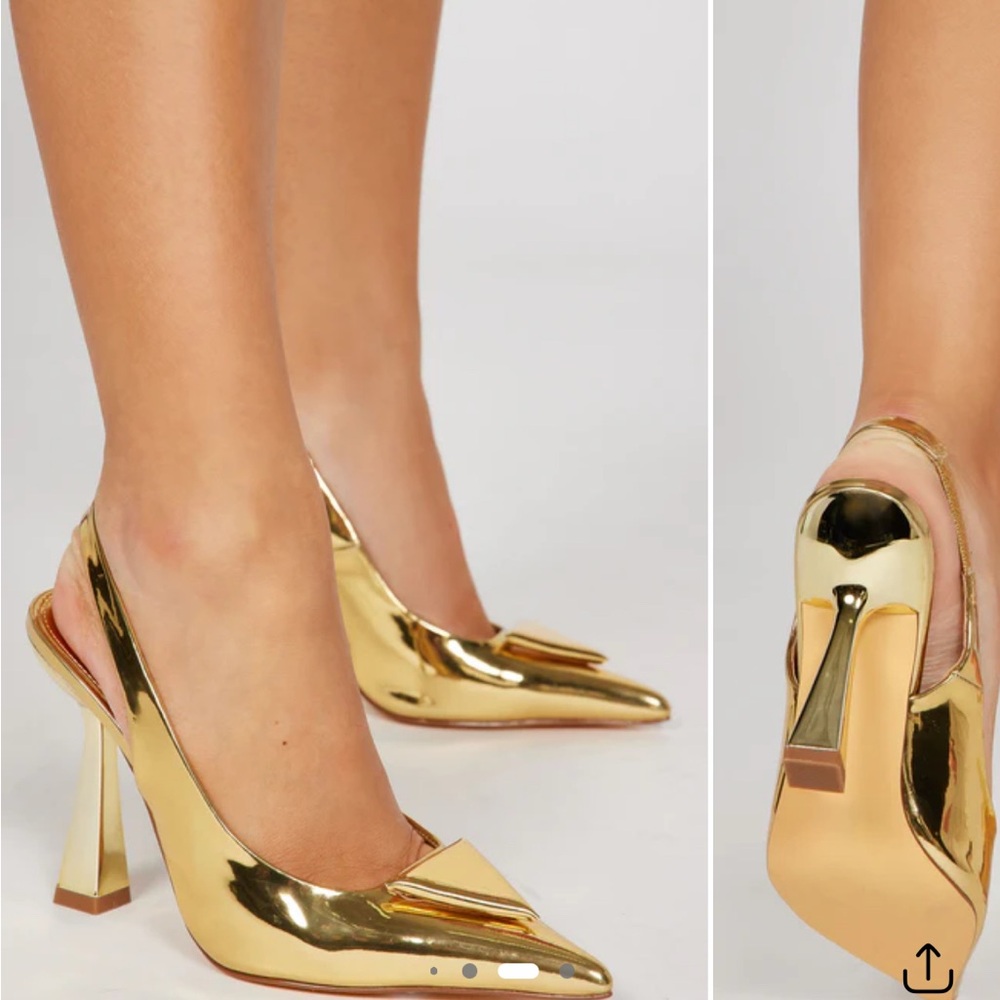 Gold Slingback Heels